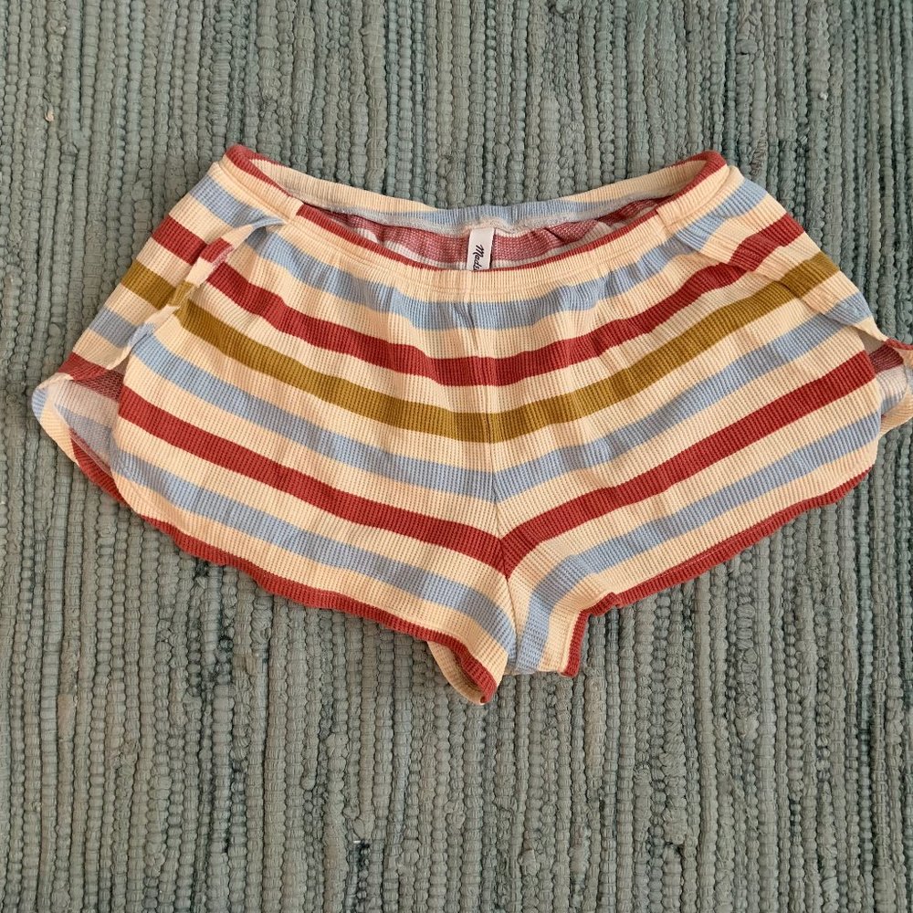 Striped Waffle Knit Pajama Shorts: Madewell